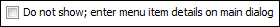 Do not show checkbox